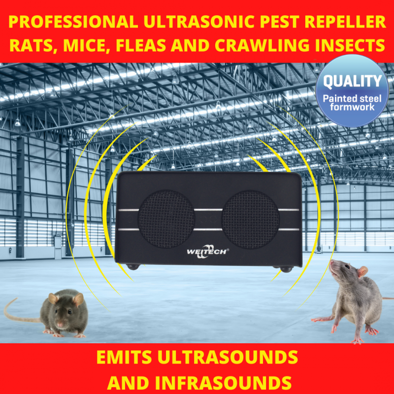 Répulsif électronique à ultrasons pour rats Pest Repeller Ultrasonic 280 m²  WEITECH